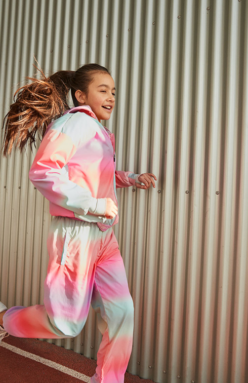Oleen - Misty Stripe - Trackpants with pastel coloured