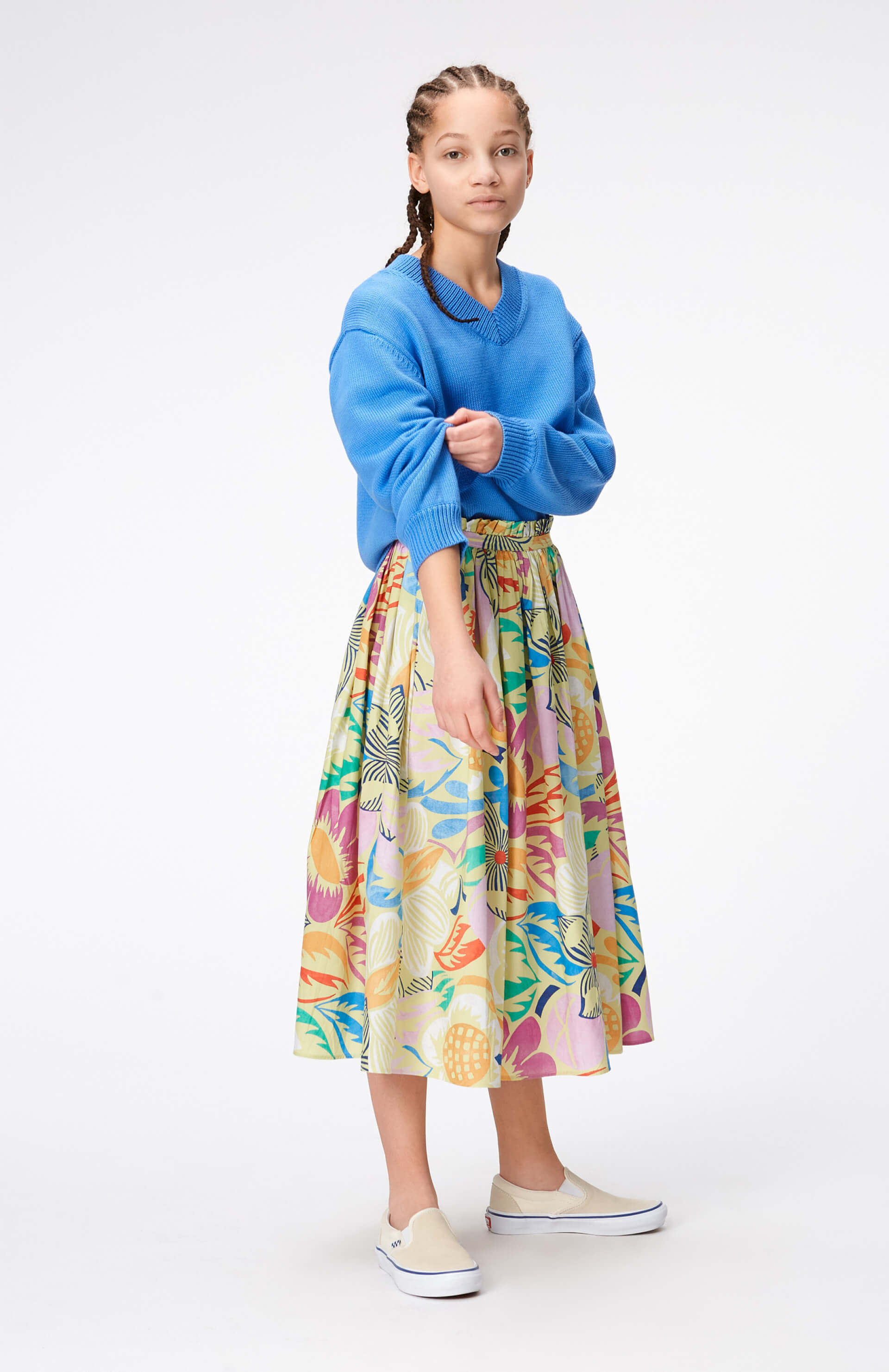 SOIL - 【SOIL】COTTON VOILE SMALL FLOWER PRINT FRENCH/SL GATHERED SMOCK半袖ブラウス etre_nsl23042