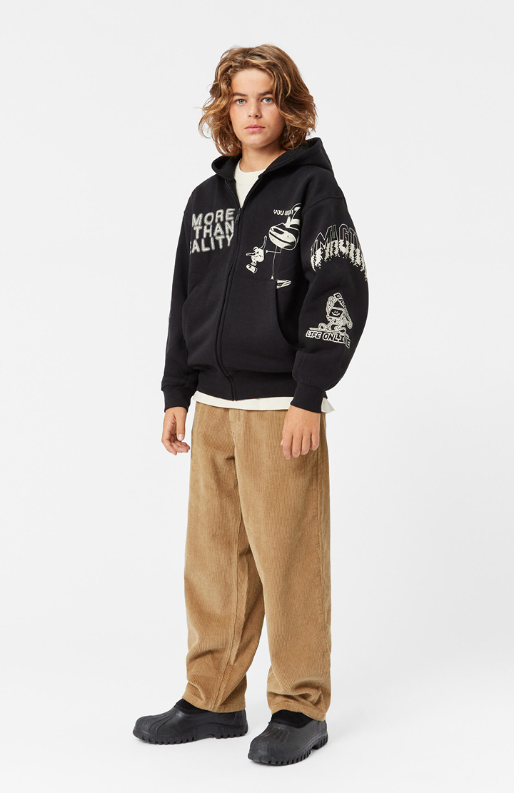 Mazz - Black - Black and white hoodie in organic cotton with Mazz - Black - Black and white hoodie in organic cotton with