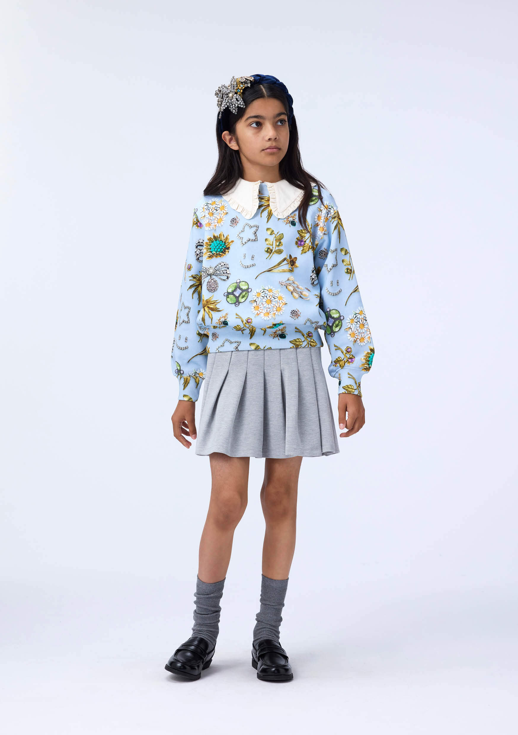 Marge - Royal Bling - Light blue sweatshirt made of organic