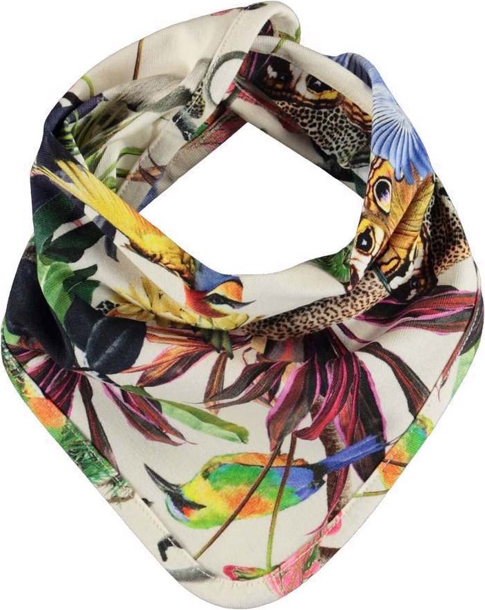 Nilo Hat and Bib Set - Imaginary Jungle - Hjälmmössa och dregglis med fantasifult djungelmöster.