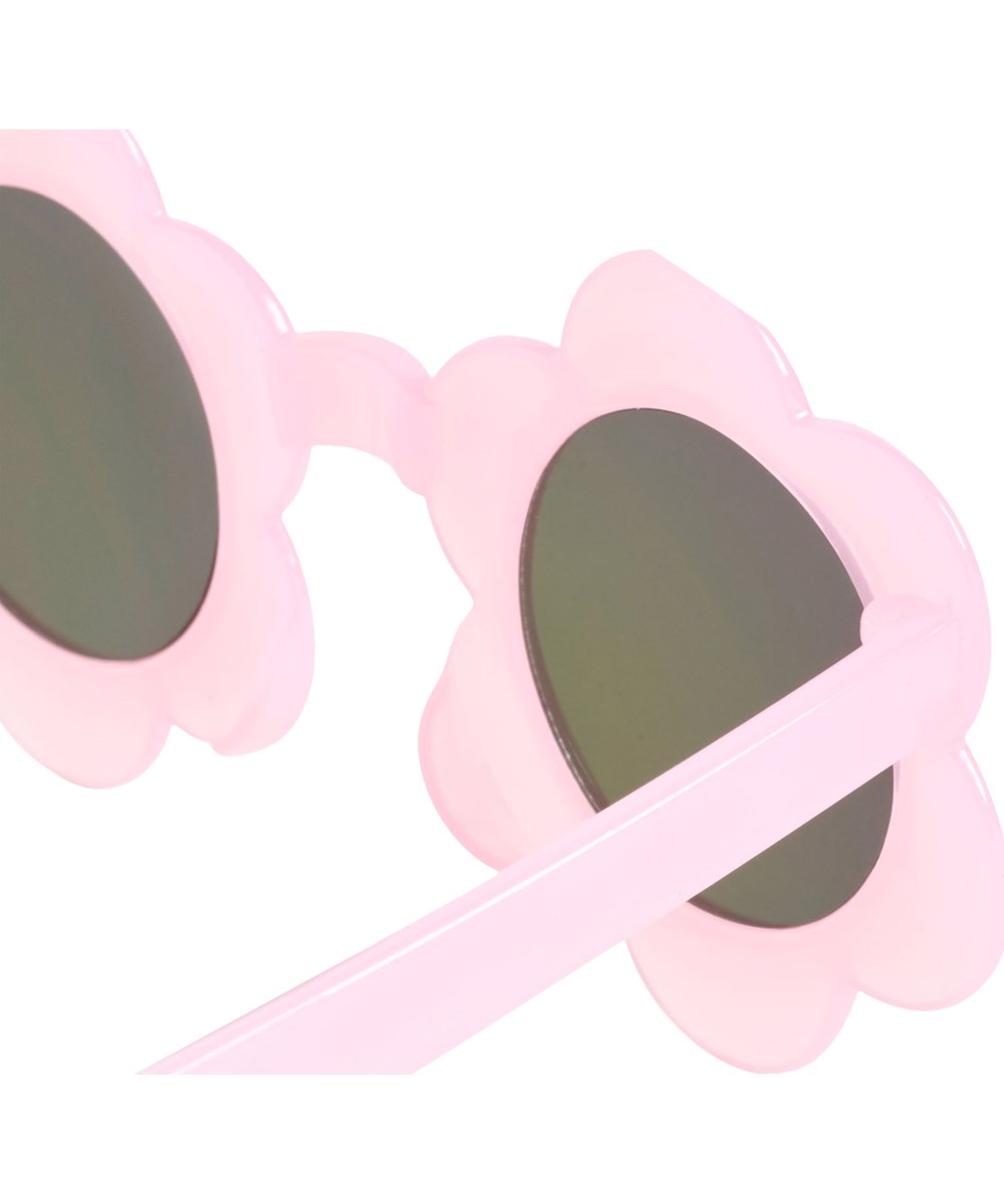 Soleil - Bubble Pink - Rosa, blomformade solglasögon för barn med färgade spegellinser och UV-skydd.
