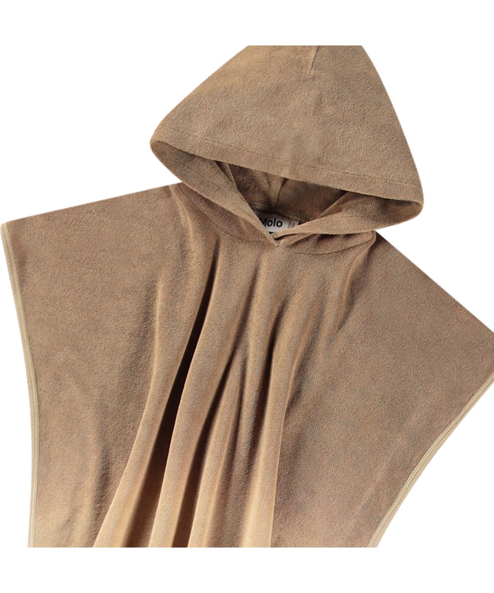 Beach Cover Up - Sandalwood - Brun badponcho i mjuk bomullsfrotté.