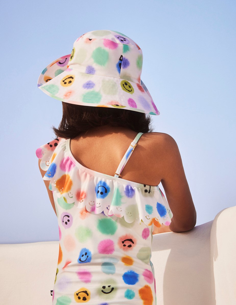 Nadia - Painted  Dots - Buckethatt med emoji.