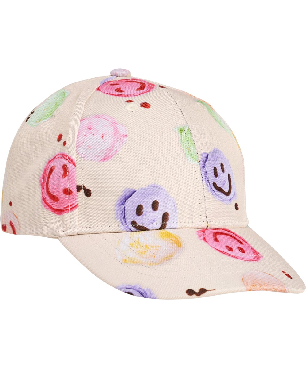 Shade - Smile Scoops - Gräddfärgad keps med glassmotiv för barn.