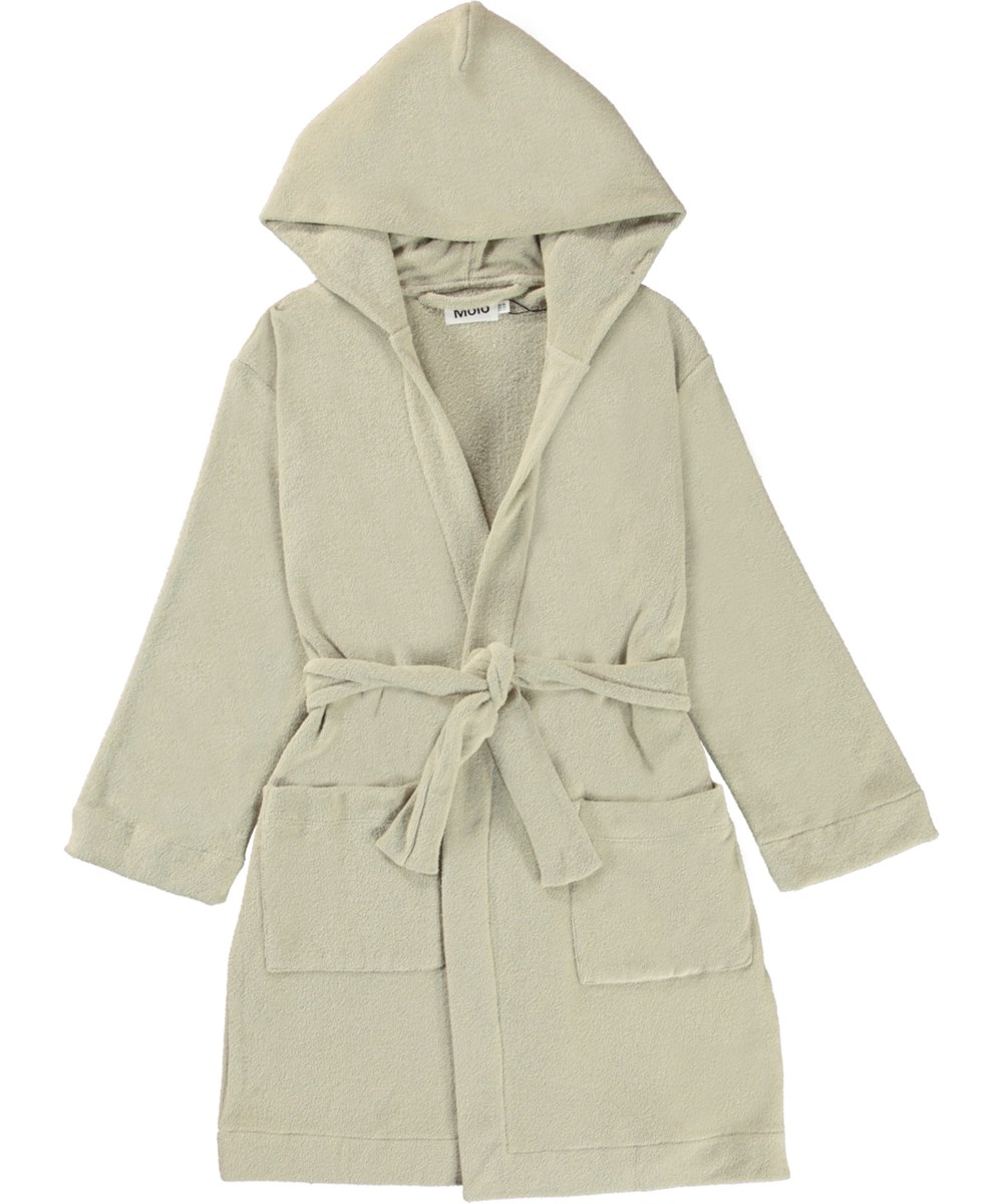 Wyn - Stone - Ekologisk morgonrock i beige frotté.