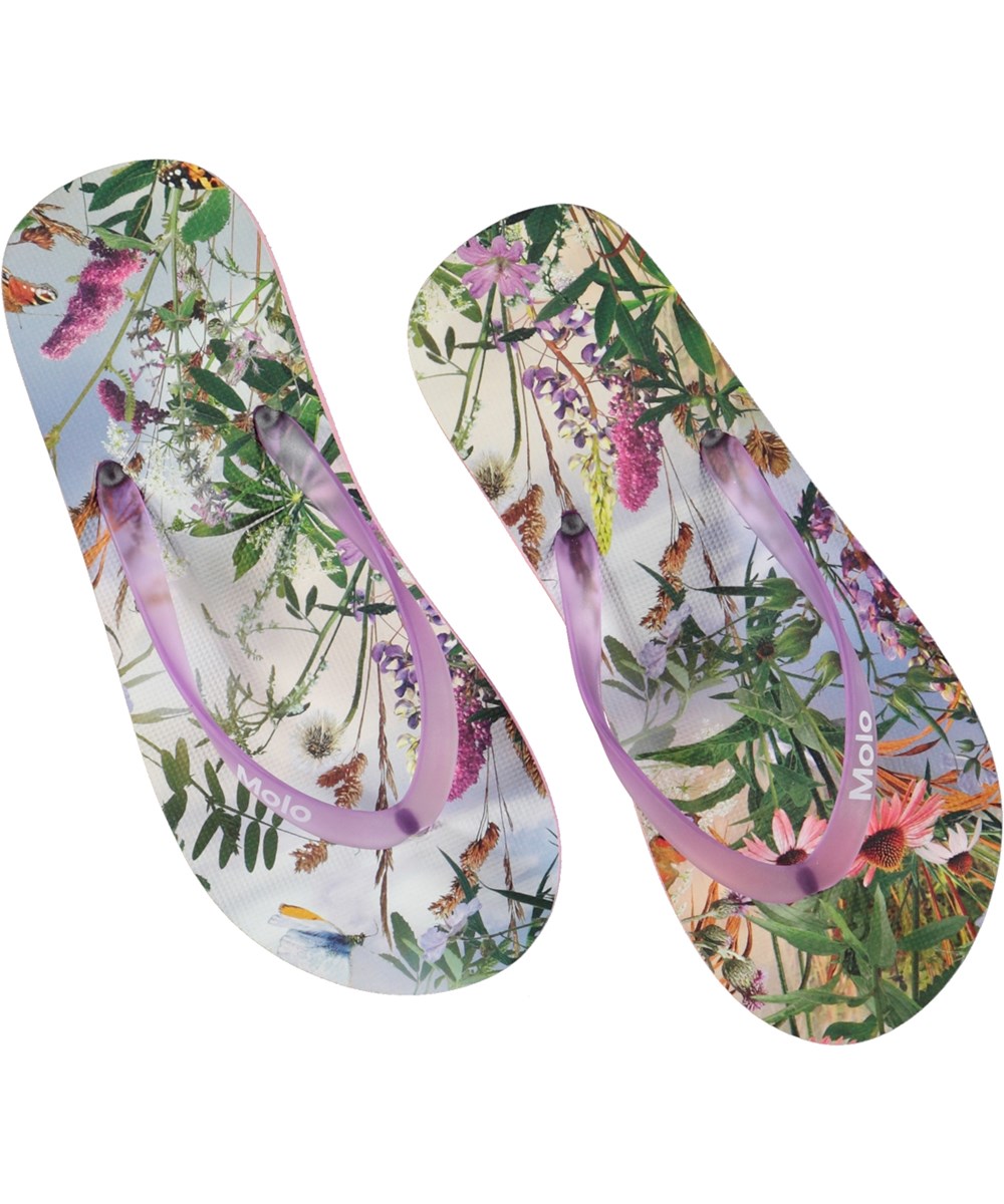 Zeppo - Wild Nature - Multifärgade flip-flops med naturmönster. 