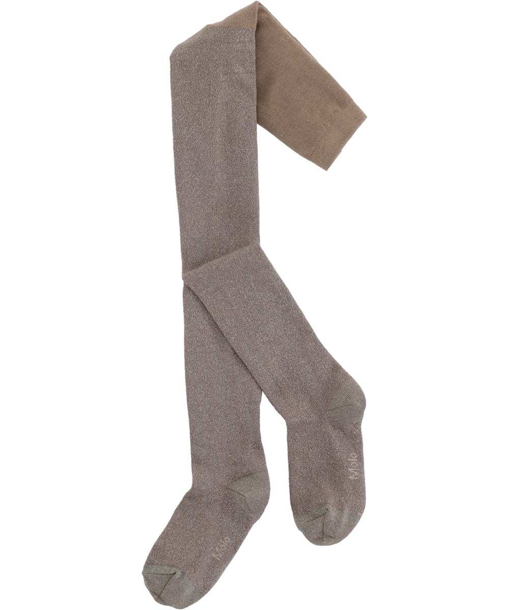 Glitter tights - Moth Grey - Beige strumpbyxor med glitter.