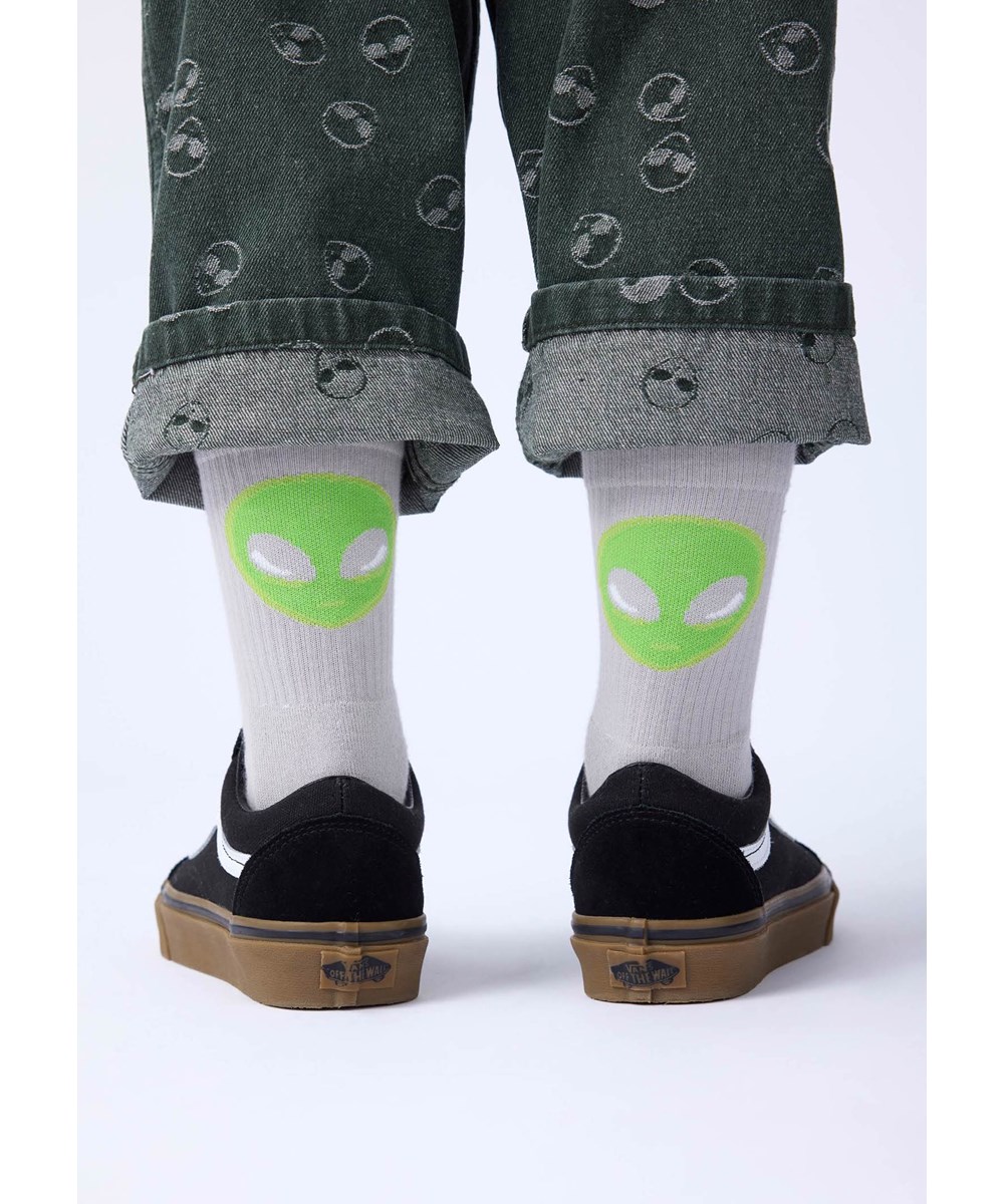 Norman - Alien Socks - 2-pack strumpor i bomull med rymddesign för barn.