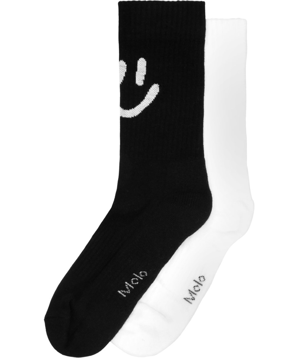 Norman - Black - 2-pack strumpor för barn i ekologisk bomull