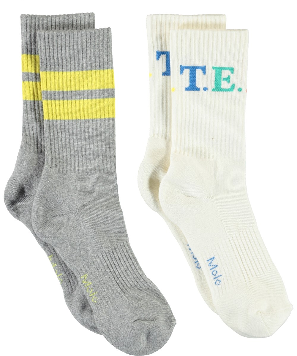 Norman - Light Grey Melange - Vita team och grå strumpor