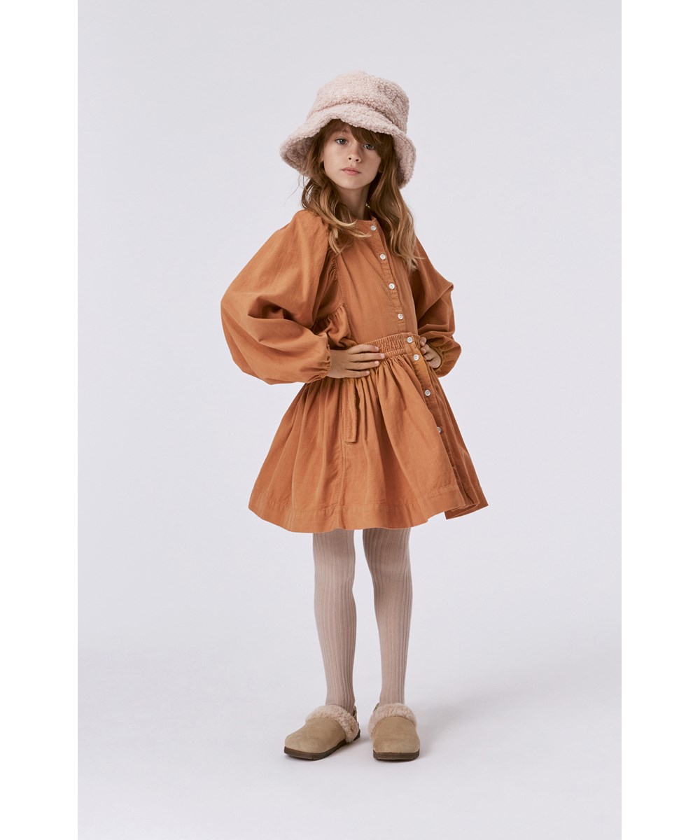 Rib Tights - Soft Mushroom - Beige strumpbyxor i ribb.