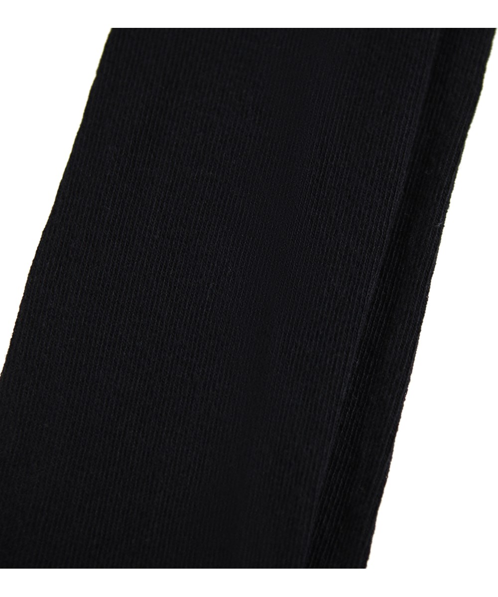 Solid Tights - Black - Svarta finstickade bomullsstrumpbyxor