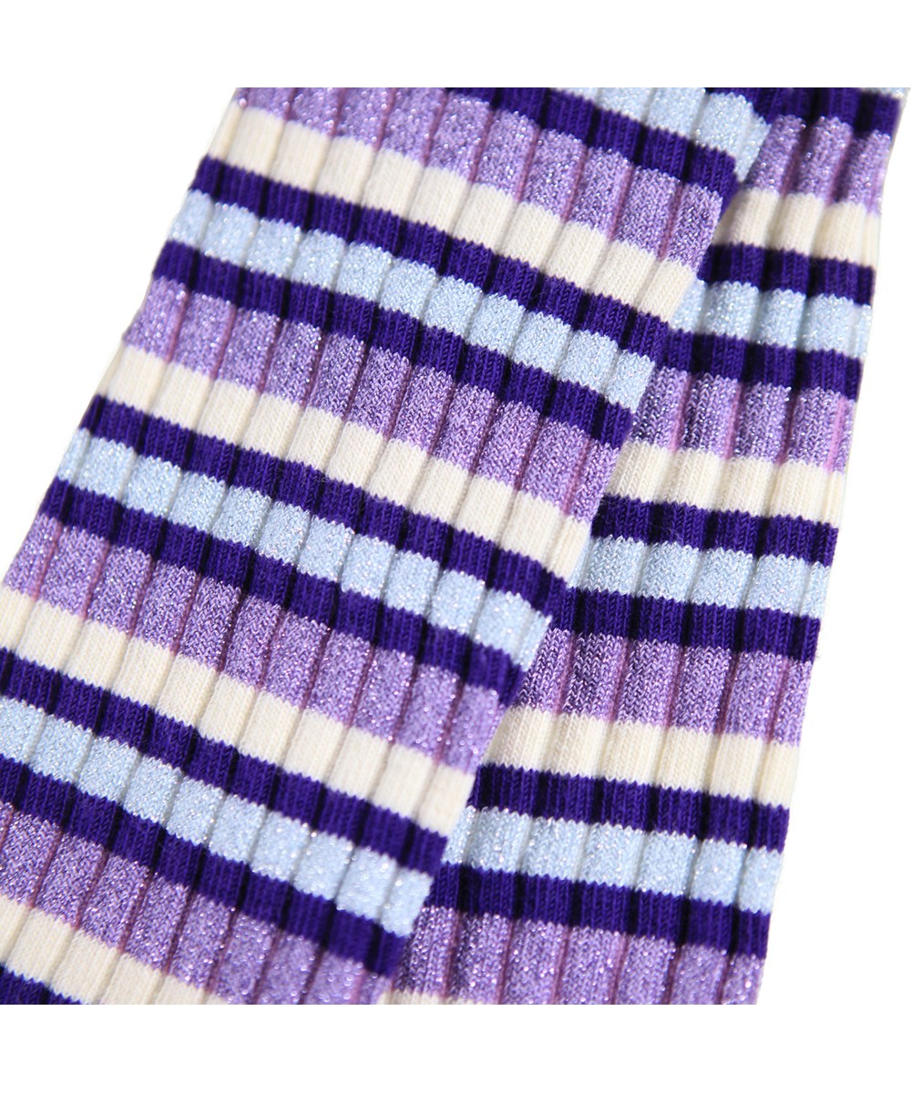 Stripy Tights - Cosmic Stripe - Multifärgade ribbade strumpbyxor med glitter för barn.