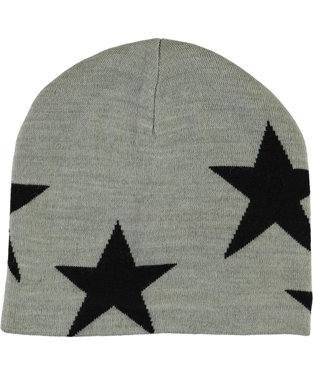 Colder - Grey Melange - Grå stickad mössa med stjärnor