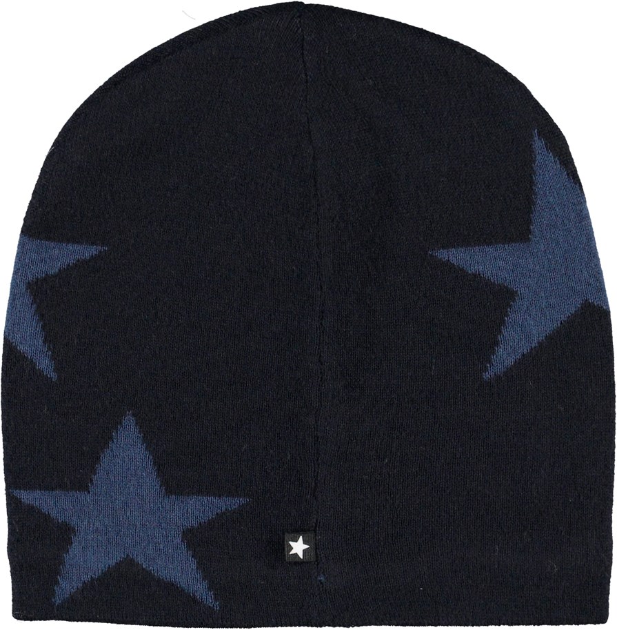 Colder - Night Navy - Blå stickad mössa med stjärnor