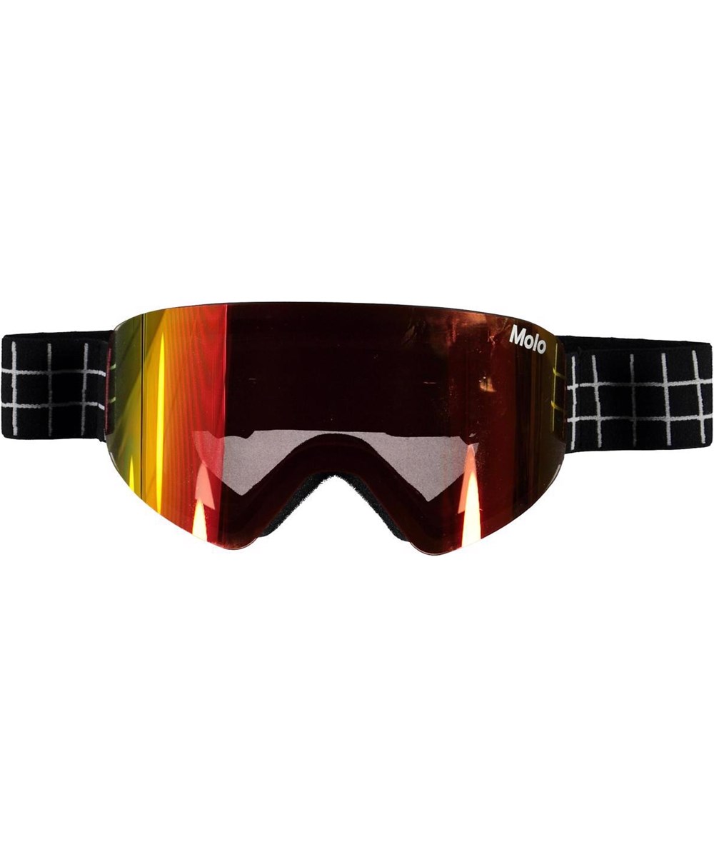 Falcon - Gold Rainbow - Skidglasögon med röd/gul lins och svart gummiband.