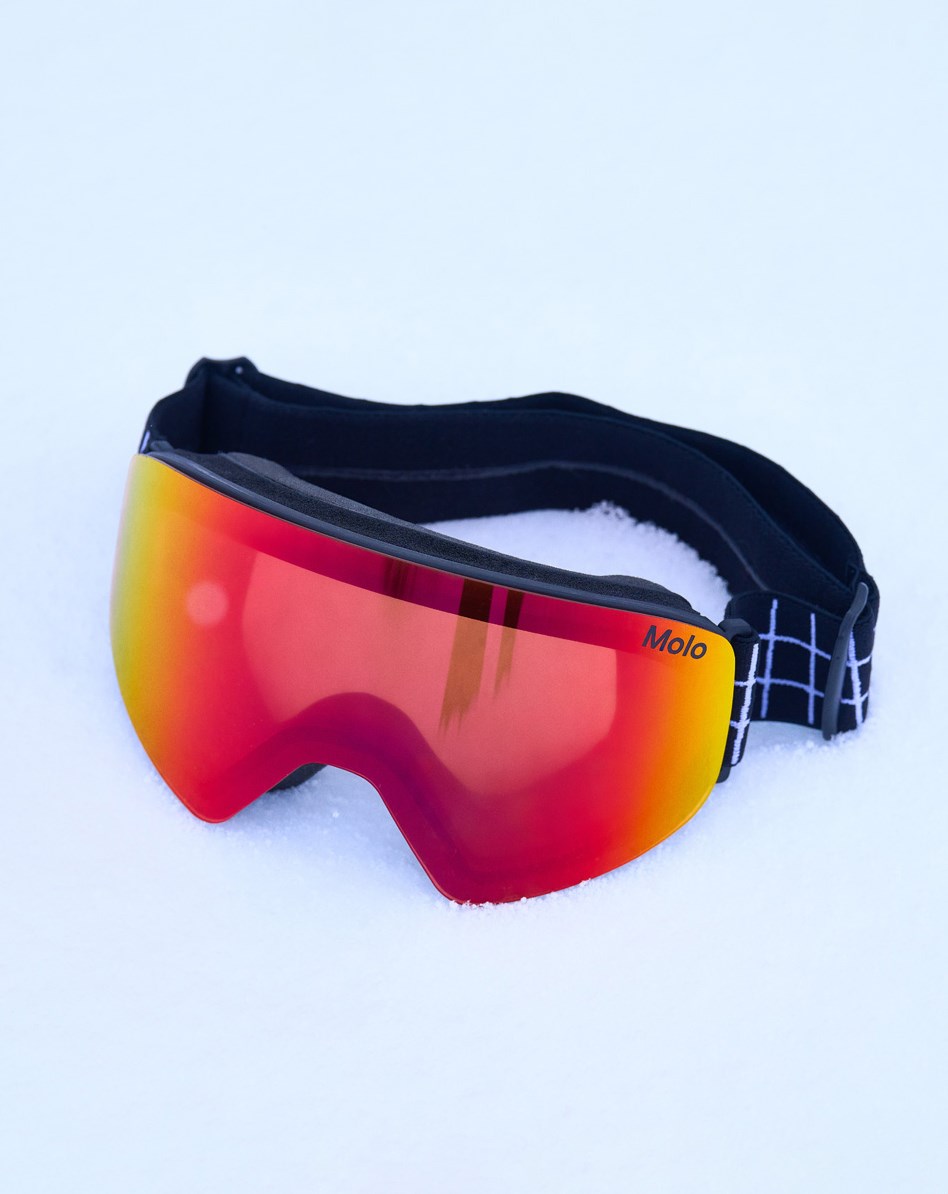 Falcon - Gold Rainbow - Skidglasögon med röd/gul lins och svart gummiband.