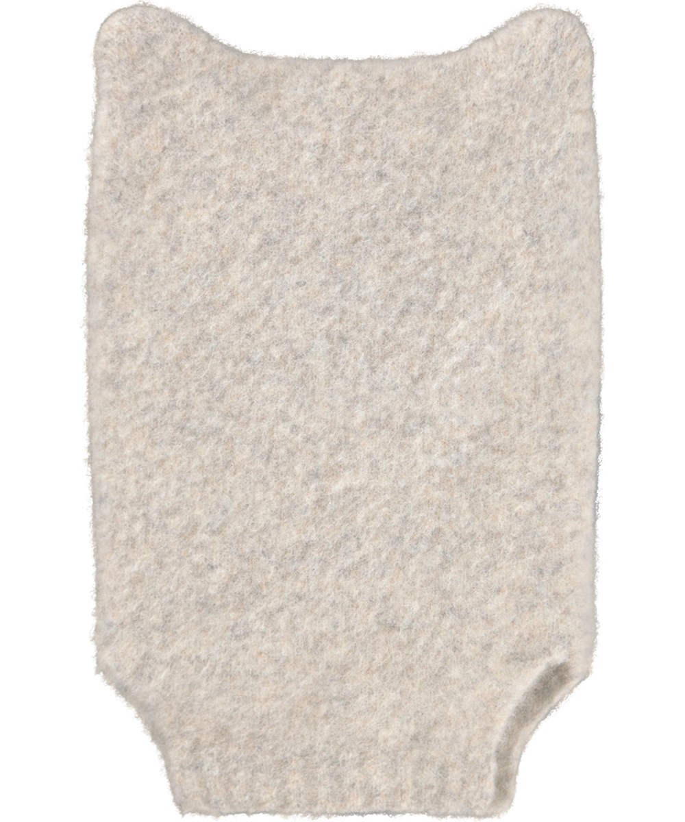 Kallan - Soft Beige - Ljusbeige balaklava för barn i en ullblandning med söta öron.