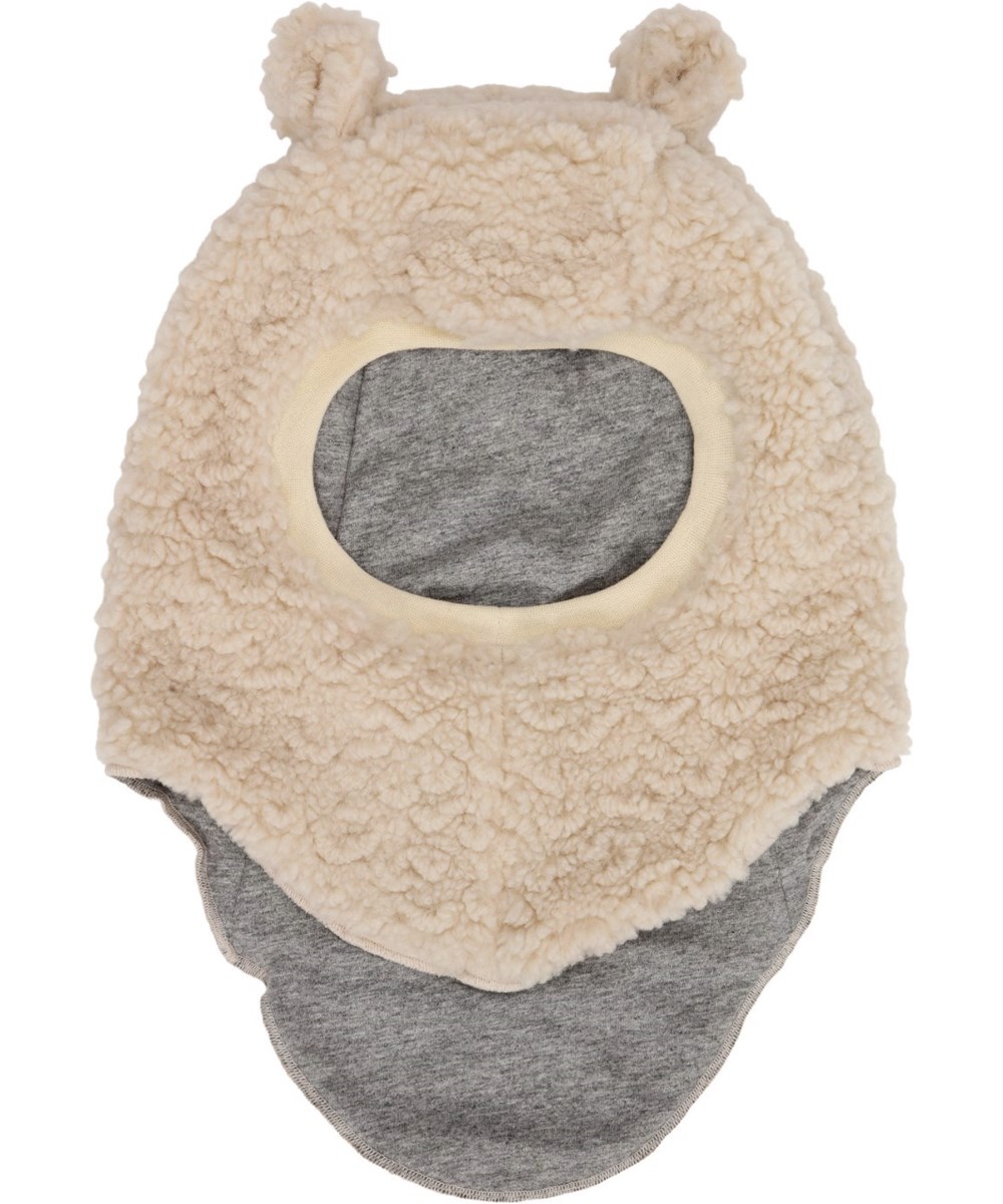 Kay - White Noise - Off-white balaklava med söta teddybjörnsöron för baby och småbarn