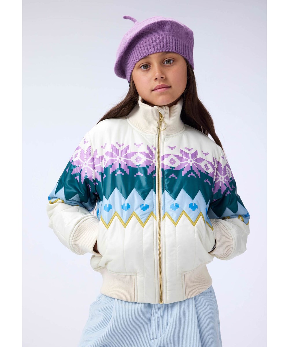 Kaylee - Purple Ray - Fin lila alpin mössa eller basker i återvunnen polyester för barn.