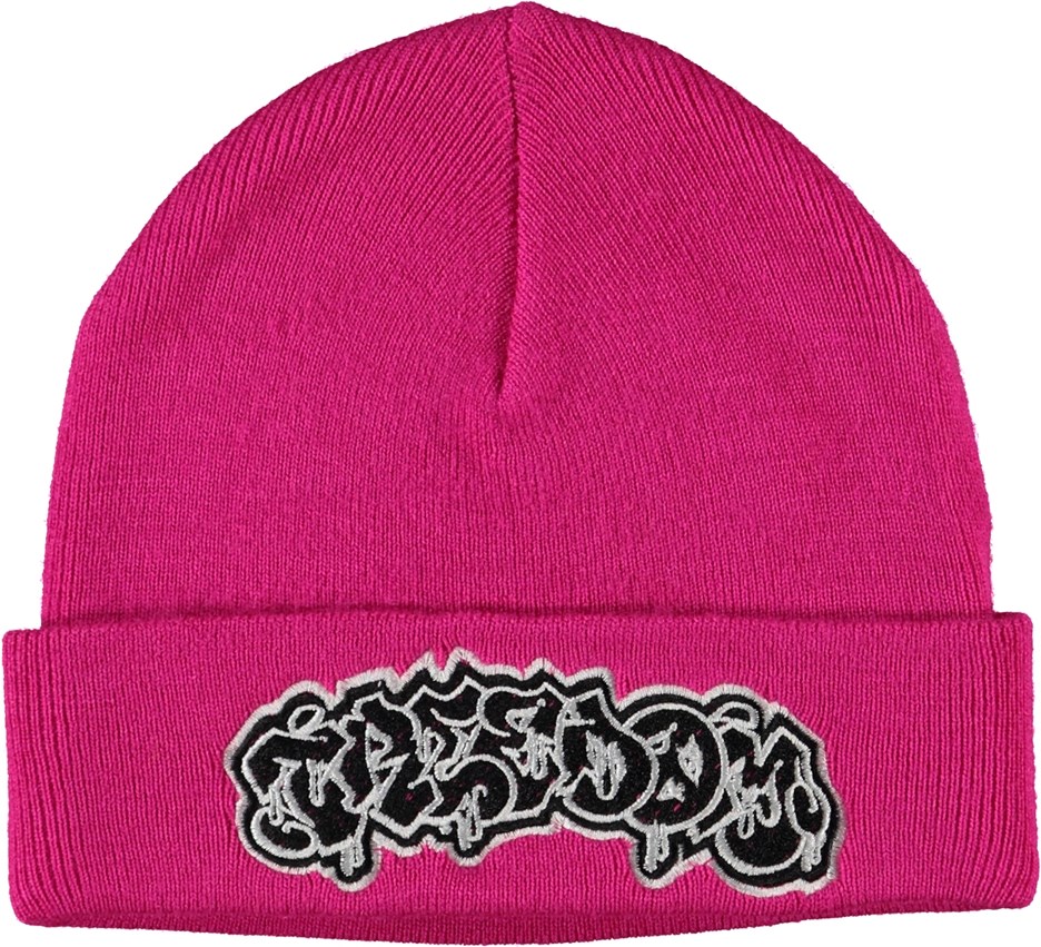 Keilo - Pink Magic - Rosa mössa med uppvikt kant och graffiti