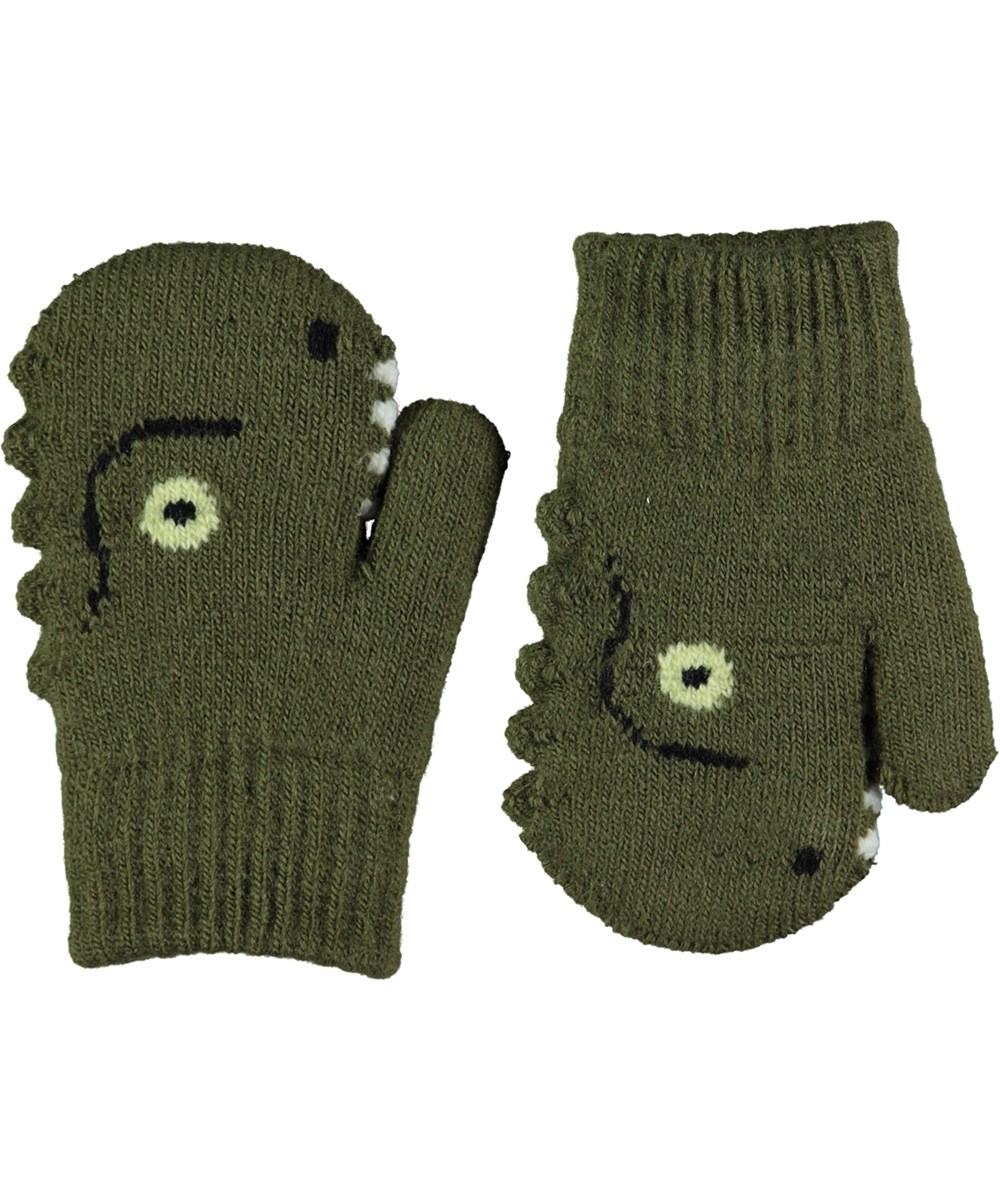 Kenau - Dusty Green - Gröna babyvantar med dinosauriemotiv