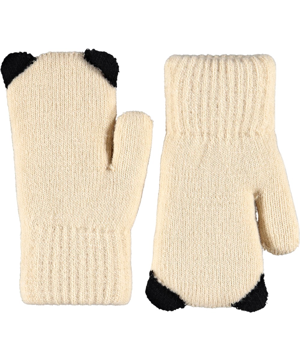 Kenau - Vanilla - Off-white stickade vantar för de små med ett gulligt kattansikte.