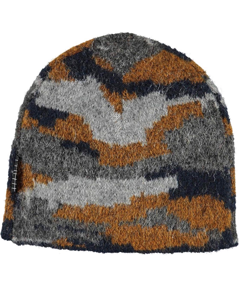 Kenzie - Camo Knit - Stickad mössa med alpackaull i camoflage färger.