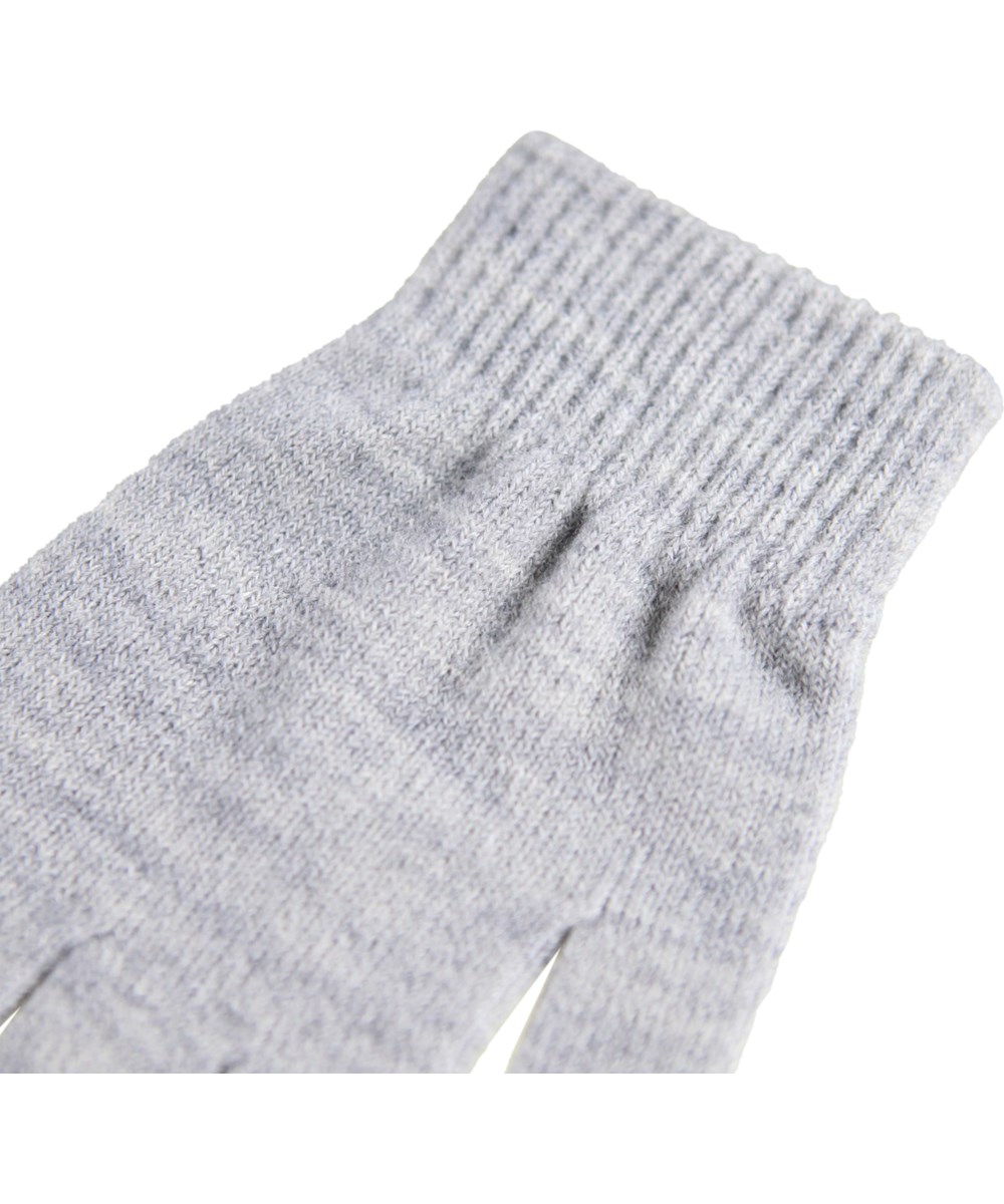 Kiddy - Grey Melange - 2-pack stickade vantar i svart och grått för barn.