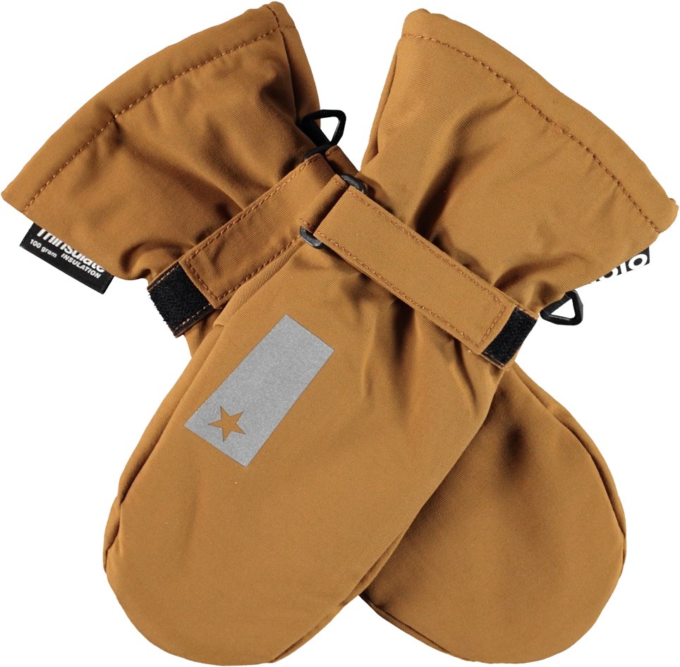 Mitzy - Earthy - Återvunna brun vattentäta vantar med reflex.