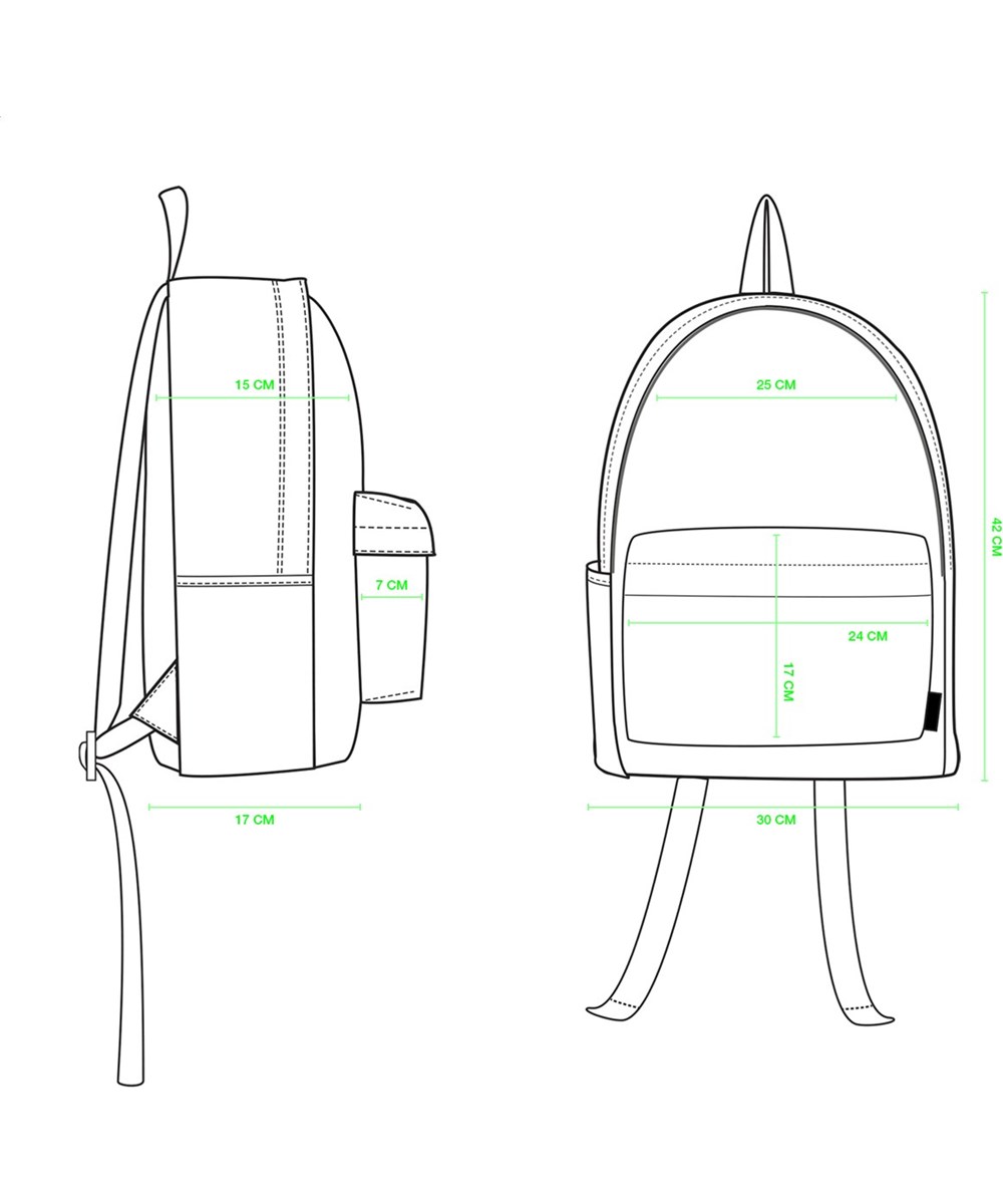 Backpack Mio - Blue Boards - Ryggsäck med svart/blått mönster av skateboards.