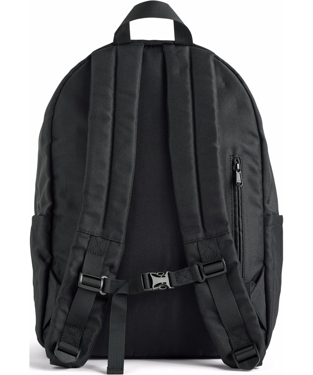 Backpack Solo - Moon Traveller - Svart ryggsäck med en astronaut på månen.