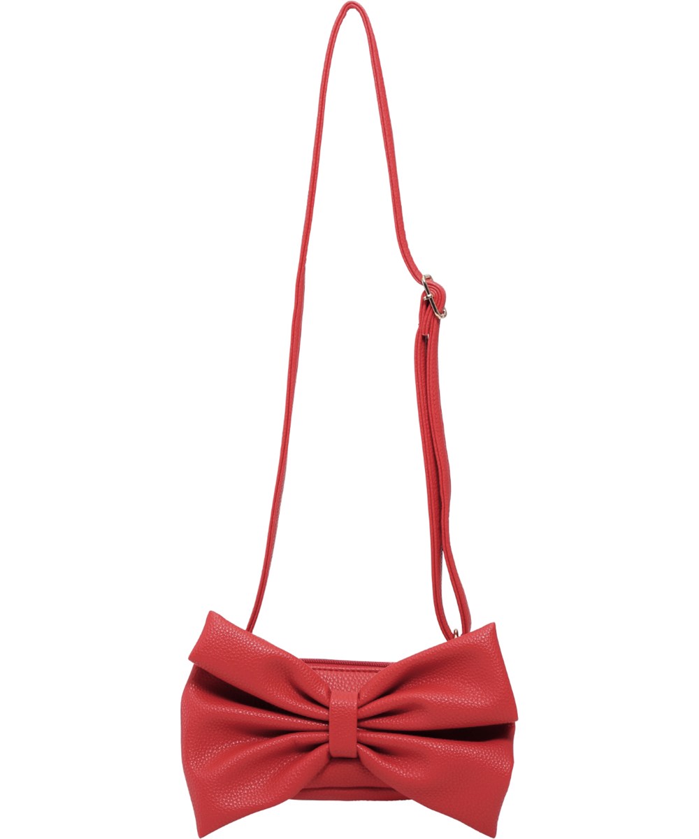 Bow Bag - Heart - Röd axelremsväska med justerbar rem och stor rosdetalj.