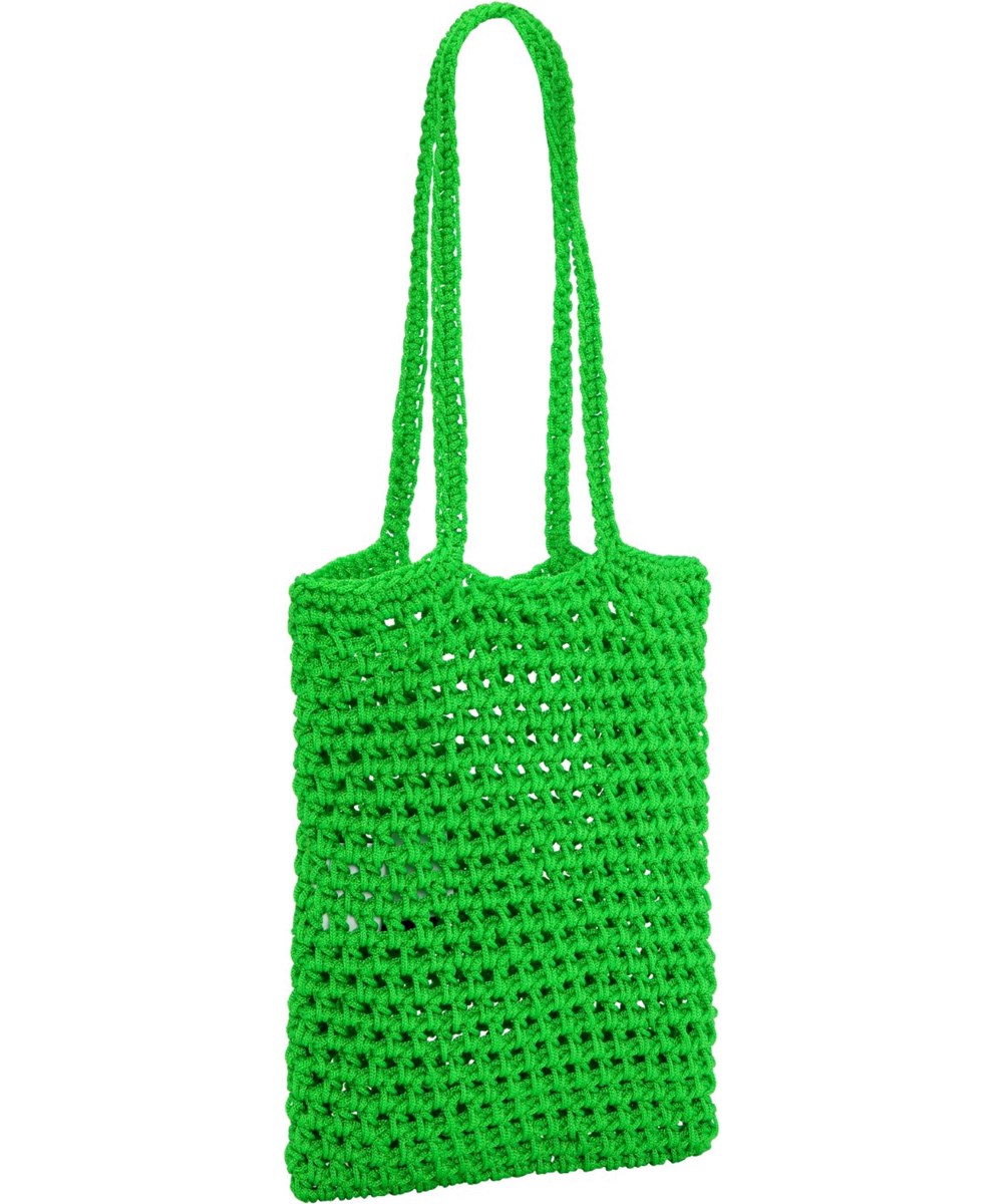 Crochet Bag - Classic Green - Liten, grön axelväska, virkad av robust polyestergarn. Väskan är ofodrad och har en öppen topp med axelrem.