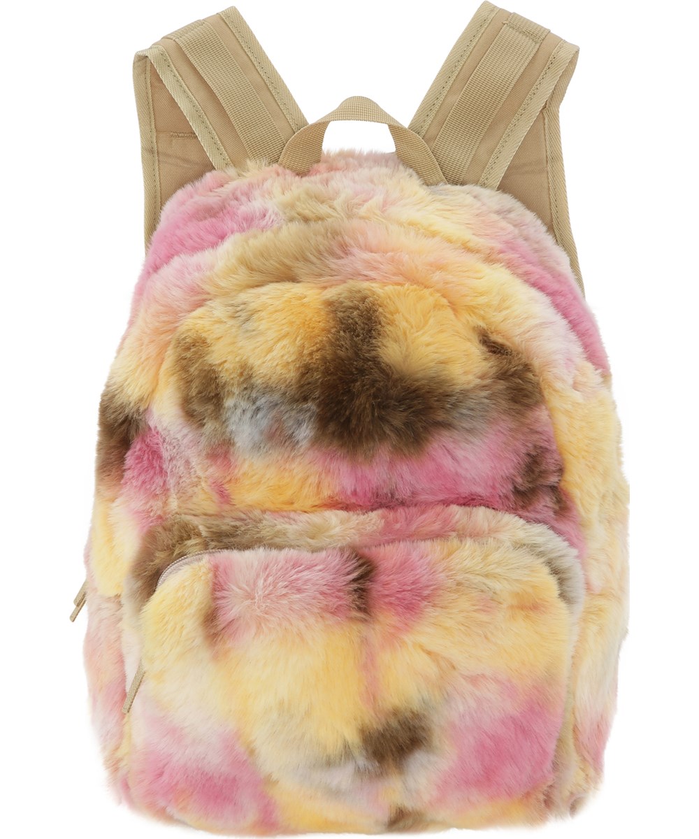 Furry Backpack - Pinkish Dye - Multifärgad pälsryggsäck.