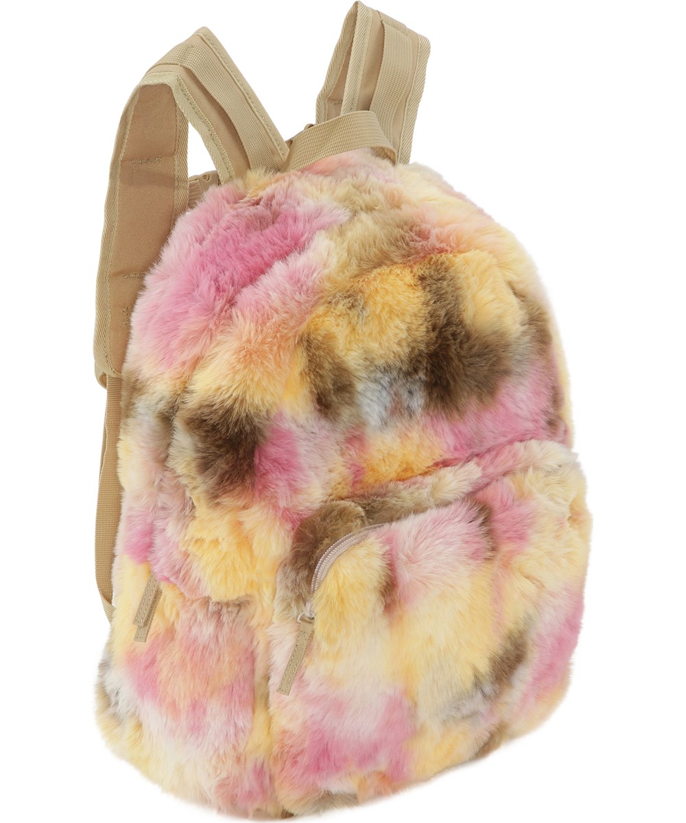 Furry Backpack - Pinkish Dye - Multifärgad pälsryggsäck.