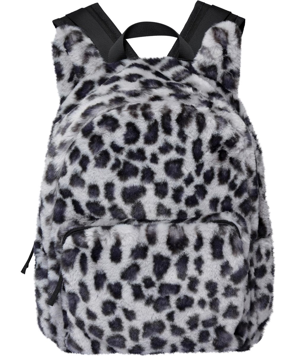 Furry Backpack - Snowy Leo Fur - Ryggsäck med fuskpäls snöleopard