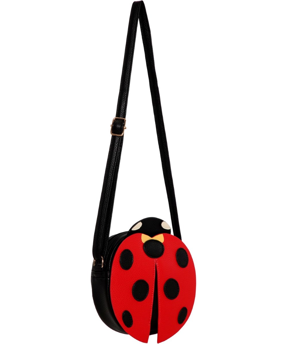 Ladybird Bag - Ladybird - Crossbody väska i svart med sött motiv av en nyckelpiga framtill.