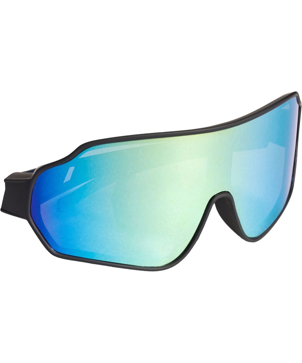 Shades - Oceanica - Zwart-blauwe, sportieve zonnebril voor kinderen met UV-bescherming.