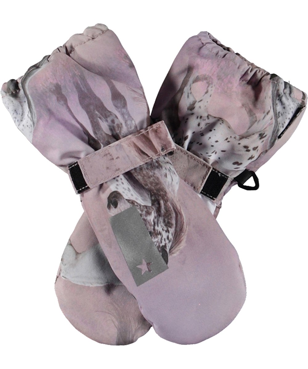 Igor - Dreamy Horses - Waterdichte en ademende wanten in het paars voor kinderen met een paardenprint en isolatie van 3M™ Thinsulate™.