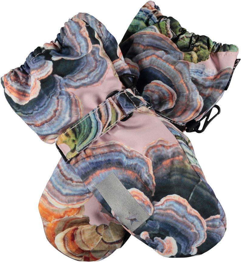 Igor - Rainbow Fungi - Roze wanten met paddenstoelenprint