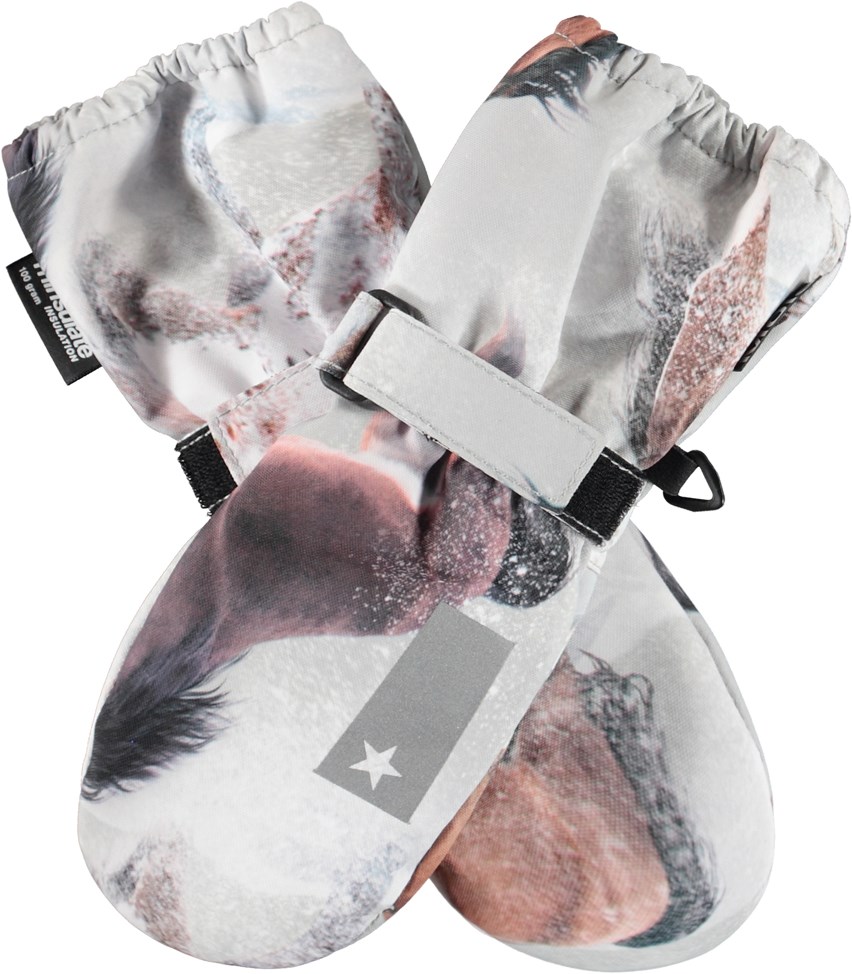 Igor - Winter Horses - Gerecyclede waterdichte wanten met paardenprint