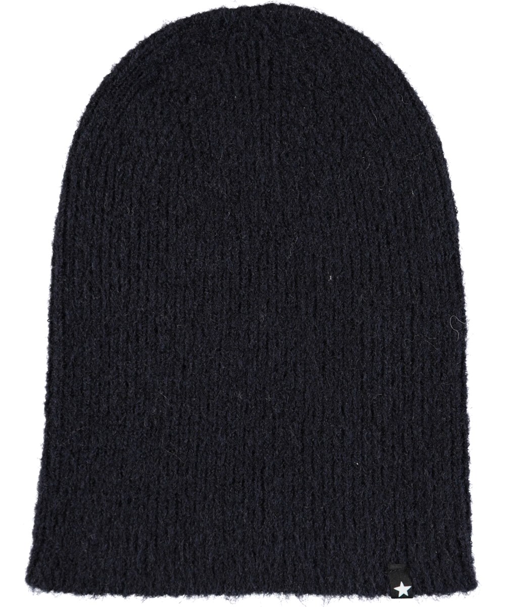 Kara - Evening Blue - Donkerblauwe zachte wollen muts