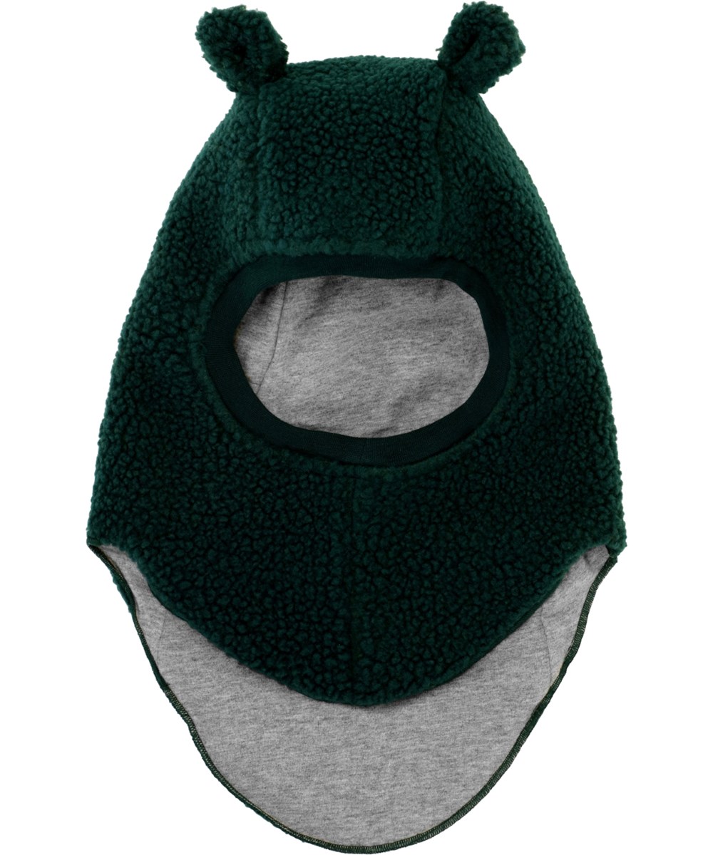 Kay - Ponderosa Pine - Donkergroene bivakmuts met schattige teddybeeroortjes voor baby's en peuters