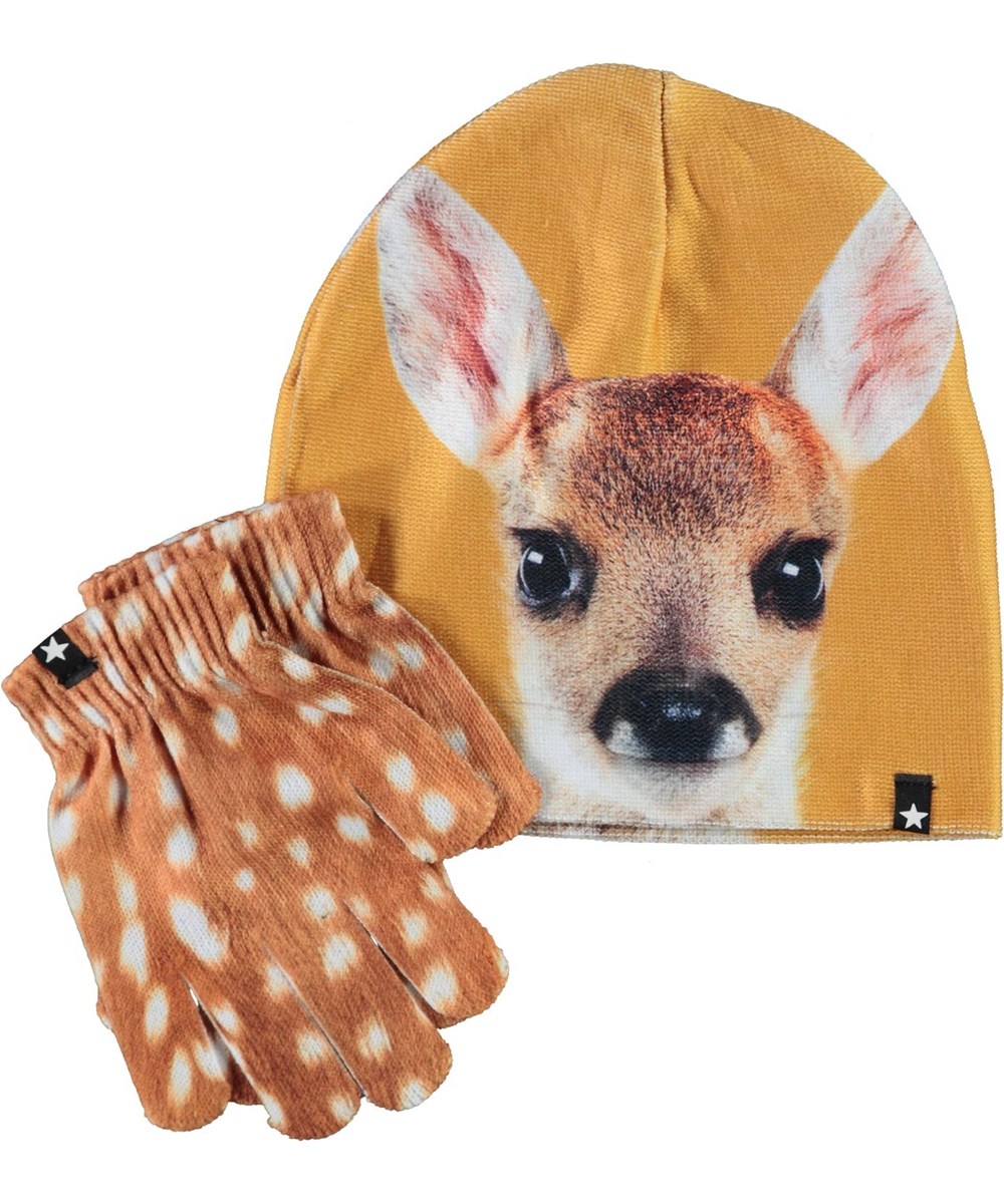 Kaya - Fawn Face - Muts en handschoenen met hertje