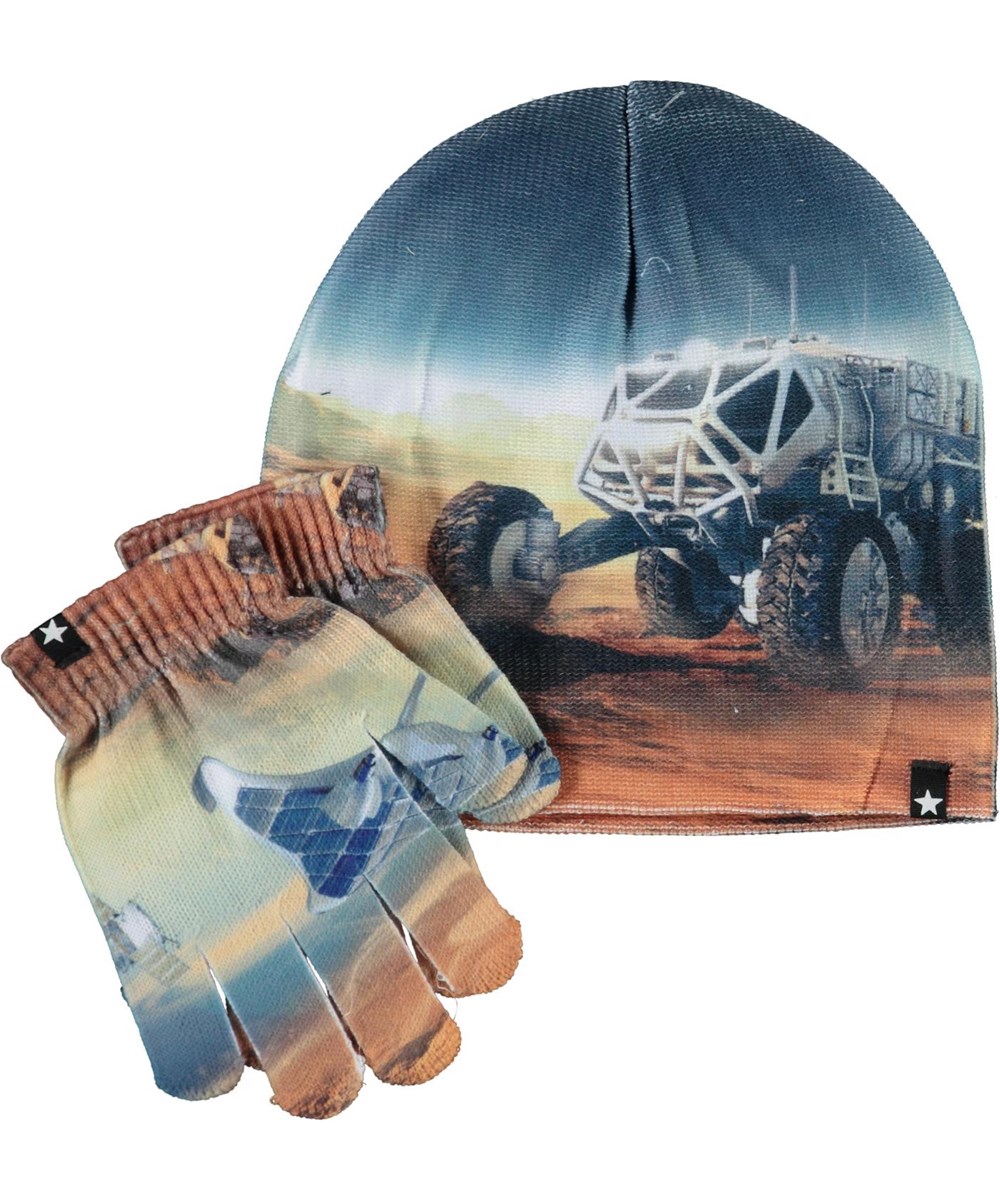 Kaya - Mars Zoom - Muts en handschoenen met Mars print