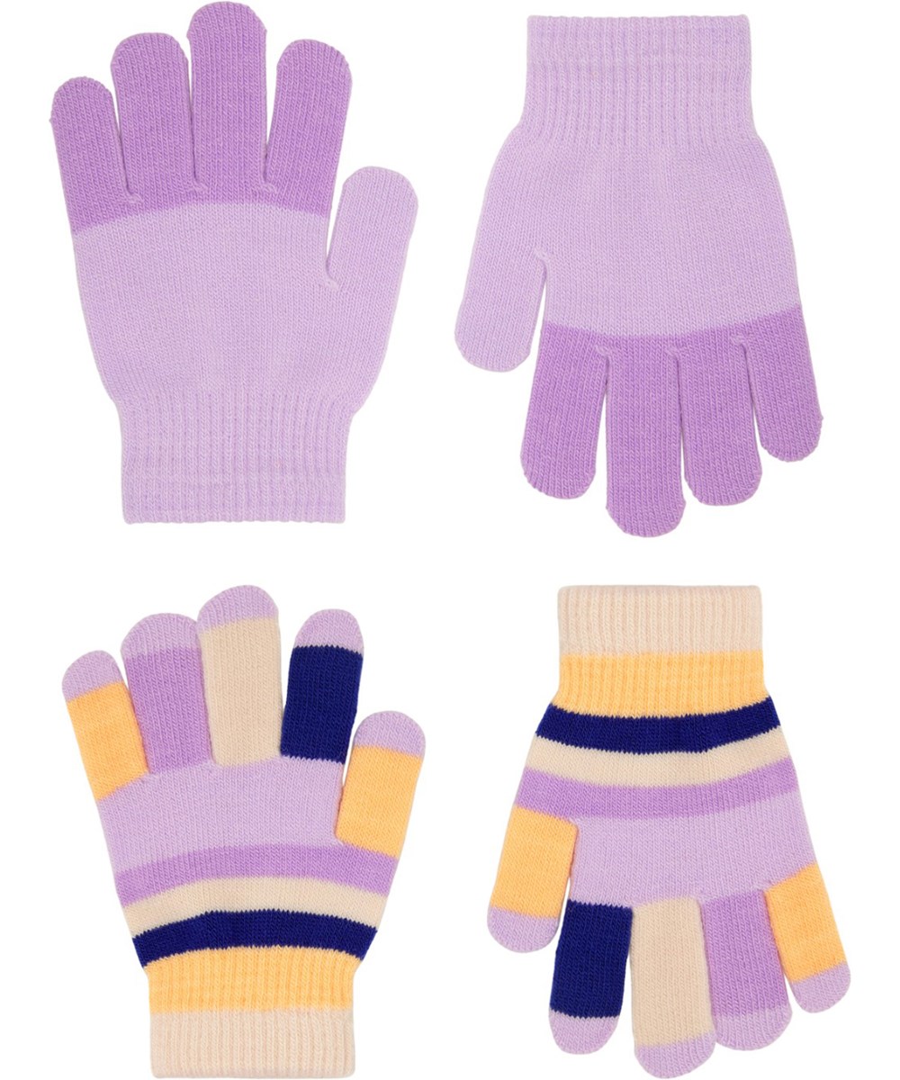 Kei - Pastel Lilac - Duopak gebreide handschoenen voor kinderen