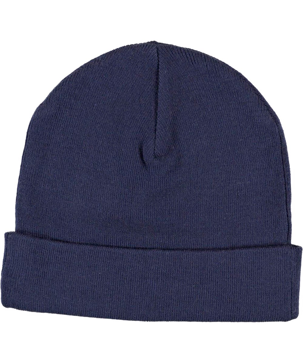 Keilo - Ink Blue - Blauwe muts met omslag