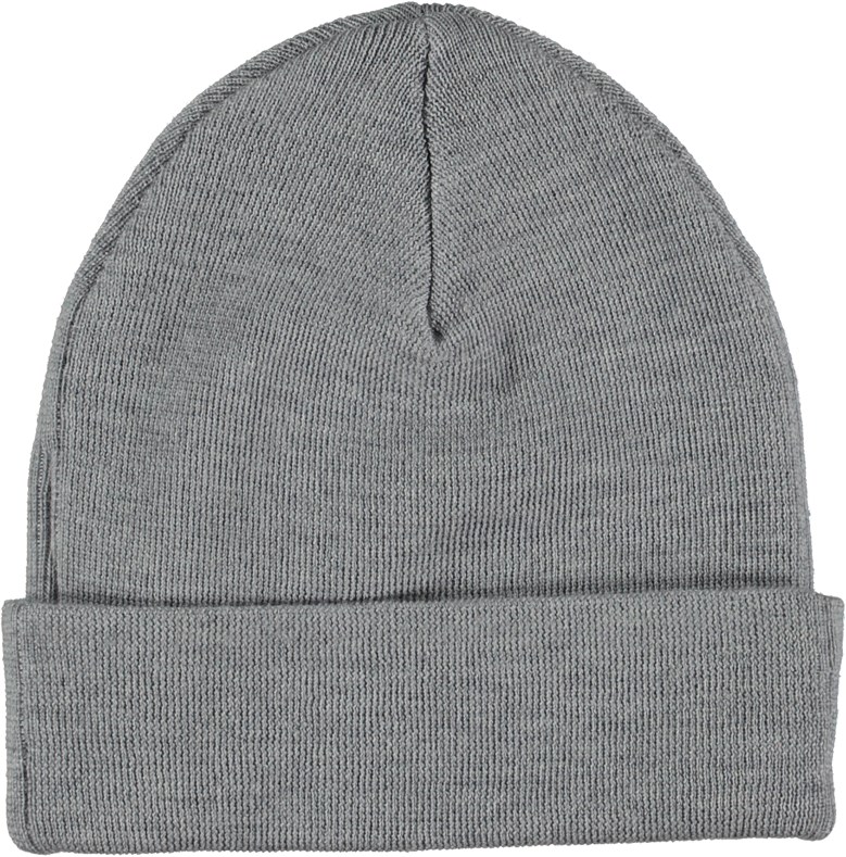 Keilo - Grey Melange - Grijze muts met omslag van 100% merinowol